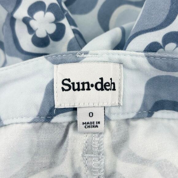 Aritzia Sun-deh Jaden Pants Blue Floral Boho Hippie Straight Leg Size 0 - Picture 7 of 7